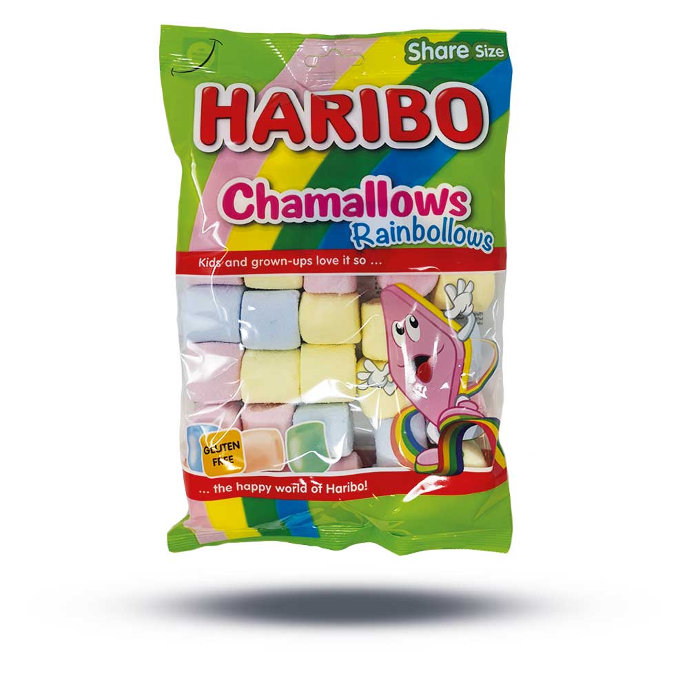 Rainbollows Chamallows colorés Haribo - Chamallows Haribo, 210 pièces